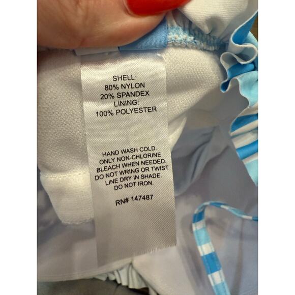 NEW- NWT Draper James Blue Stripe One-Piece Swimsuit Size S - Picture 6 of 6